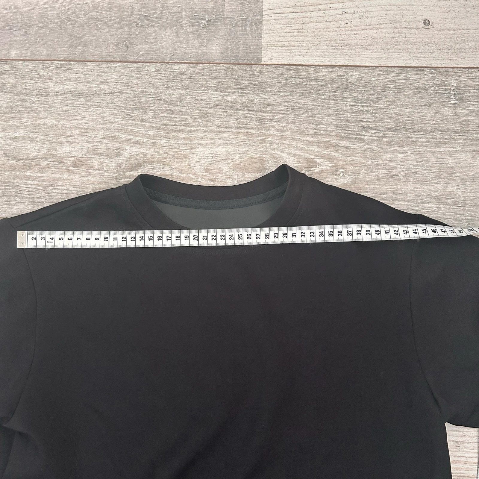 Black Cropped T-Shirt with Drawn-in Waist / Drawstring – Size S / M – photo 7